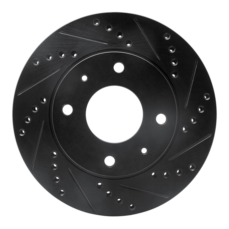 Hyundai Sonata Brake Rotor (1) - Front Right - R1 Concepts - Drilled & Slotted - Black - `01-`03